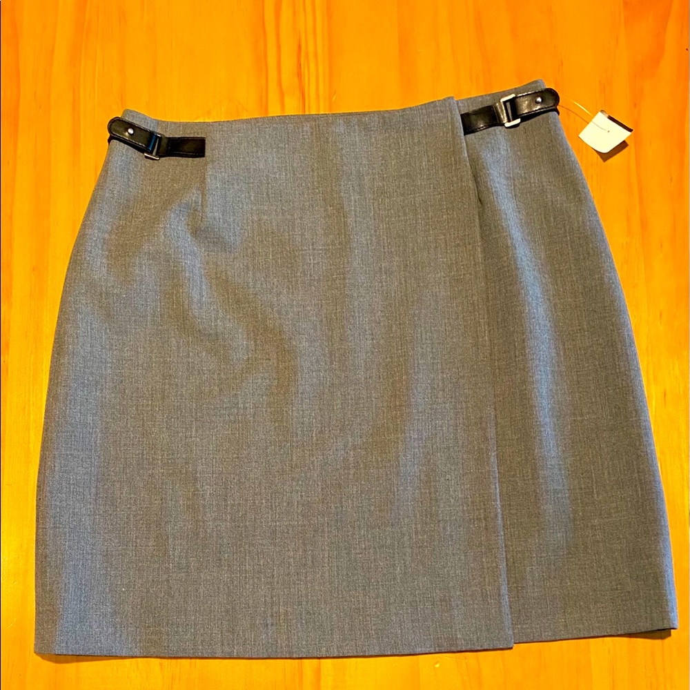 Ann Taylor gray skirt with detailed buckles